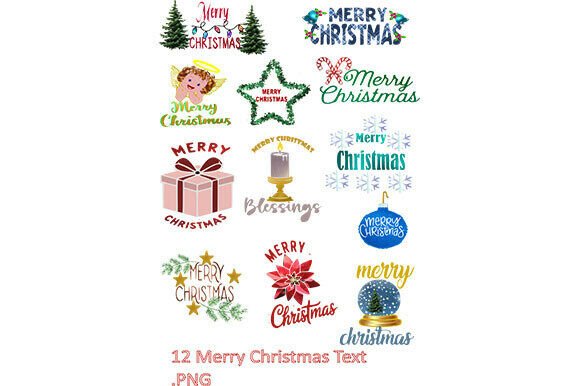 12 Festive Merry Christmas Text Graphics for Your Projects