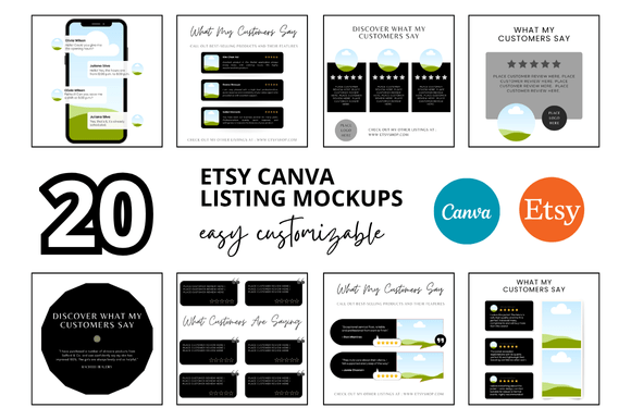 20 Review Etsy Listings Mockup: Your Template Toolkit