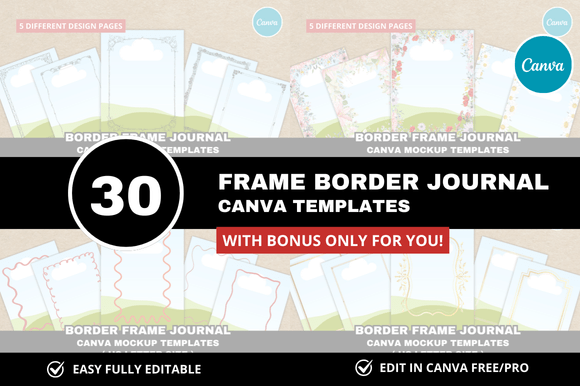 30 Frame Border Journal Template + Bonus: A Designer's Toolkit
