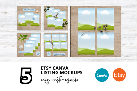 5 Journal Etsy Listings Mockup: Elevate Your Shop's First Impression