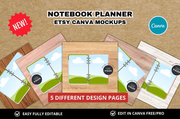 5 Notebook Planner Mockup: A Game-Changer for Etsy Sellers
