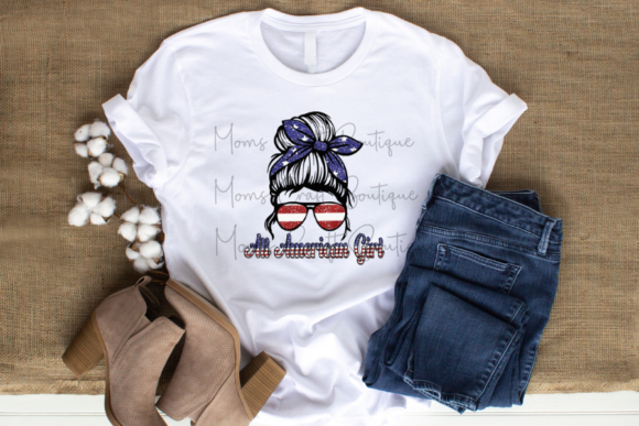 All American Girl, Messy Bun, PNG: A Creative Asset for Modern Projects
