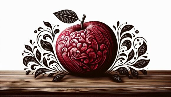 Apple on a Table: Fresh Design Assets for Creative Projects