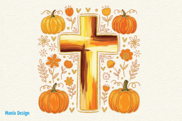 Blending Faith and Autumn: The Faith Fall Pumpkin Cross PNG