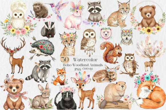 Boho Woodland Animals Watercolor Clipart: A Creative Toolkit