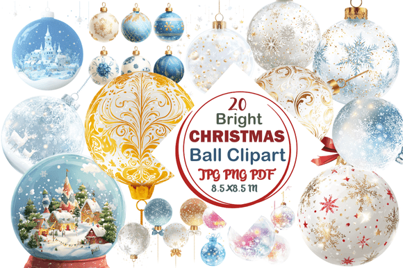 Bright Christmas Ball Clipart: Your Festive Design Toolkit