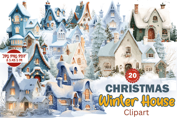 Christmas Winter House Clipart: Your Festive Design Toolkit