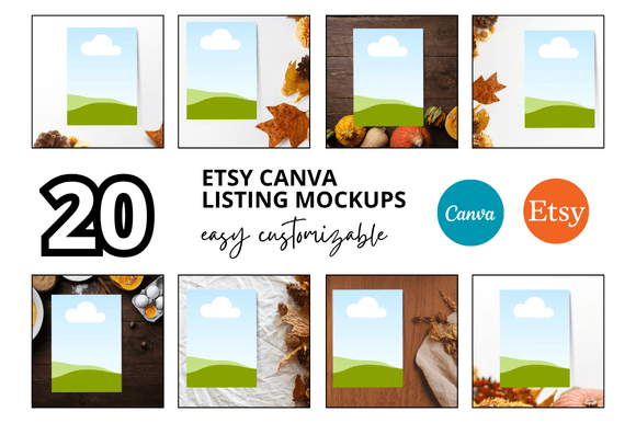 Elevate Your Etsy Shop with 20 Thanksgiving Listings Mockup