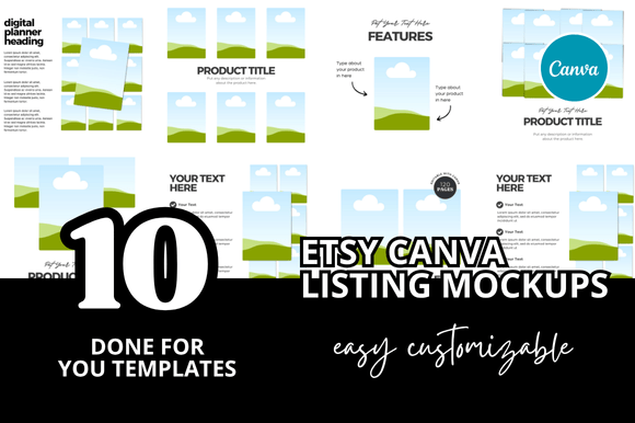 Elevate Your Shop with 10 Planner Etsy Listings Mockup