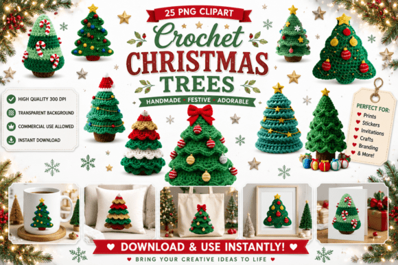 Handmade Festive Charm: The Crochet Christmas Trees Bundle