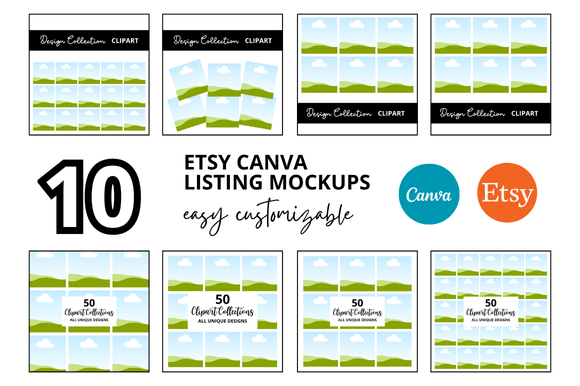 Transform Your Etsy Listings with 10 Clipart Mockups