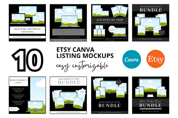 Transform Your Etsy Shop with 10 Etsy Listings Mockup