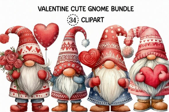 Valentine Cute Gnome Clipart Bundle: Your New Design Secret Weapon