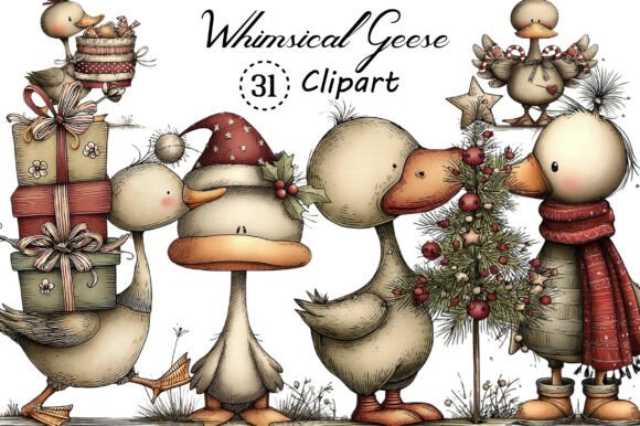 Whimsical Geese Clipart: Charming Designs for Every Project
